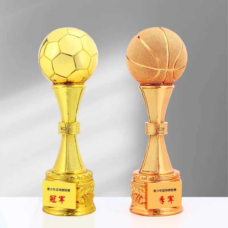 Large basketball trophy Football trophy gold silver bronze award for outstanding players souvenir custization Y251008
