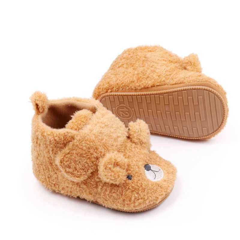 Baby Shoes Winter Soft and Warm Prewalking Sneaker TPR Sole Antislip Cute Bear Animal Design 2024 New Fashion 0918M BYQ3202 C251008