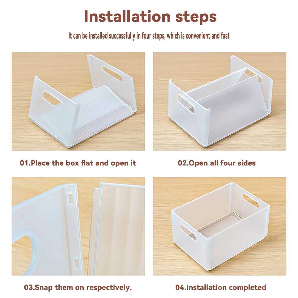 WORTHBUY Plastic Folding Fridge Storage Box PullOut Fruit Vegetable Organizer Box Large Capacity Kitchen Storage Organization C251008