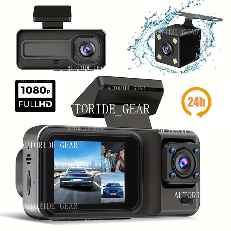 Update 3 Channel Dash Cam car dvr Utor28 Black Box 1080P Video Recorder Rear View Camera For Vehicle DVR Car Accessories