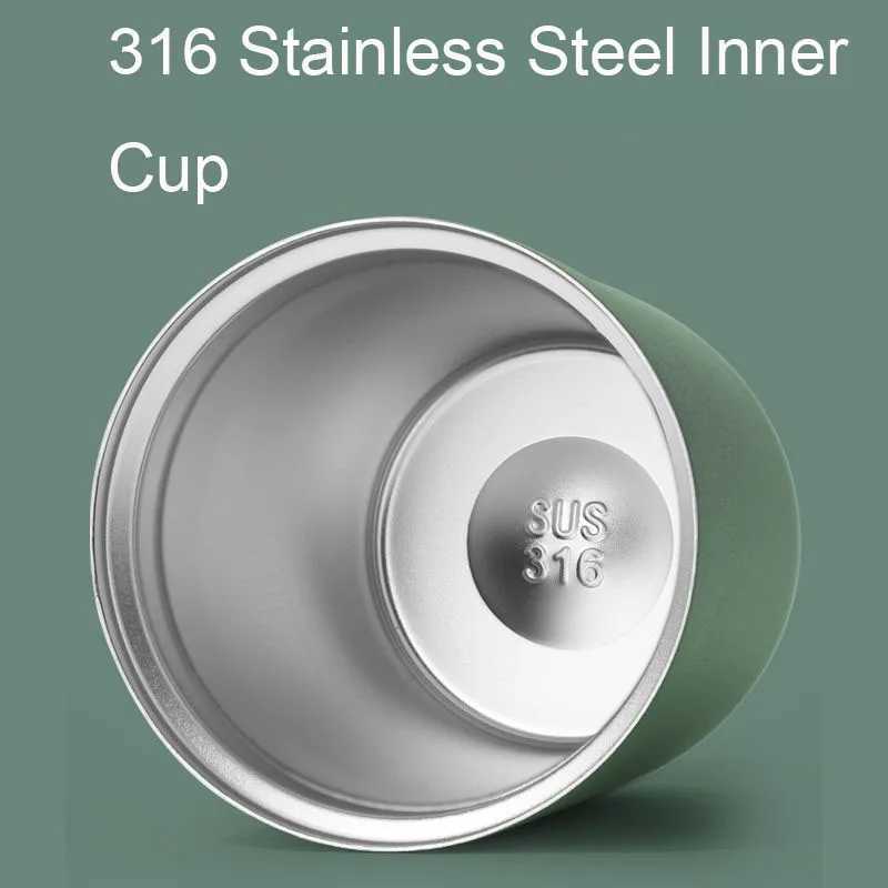 220ml Mini Thermo Coffee Cups Mug 316 Stainless Steel Travel Thermal Mug Tumbler Leakproof Pocket Cup Insulated Hot Water Bottle C251008