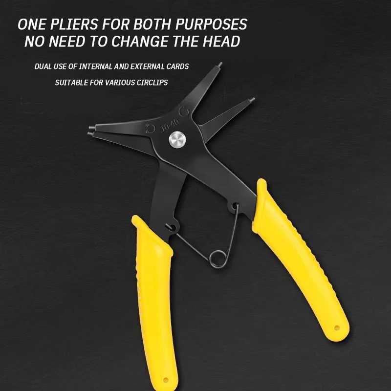 Circlip Pliers 2 in 1 Internal and External Dual Purpose Pliers External Spring Pliers Large Retaining Ring Removal Tool 1pc J251121