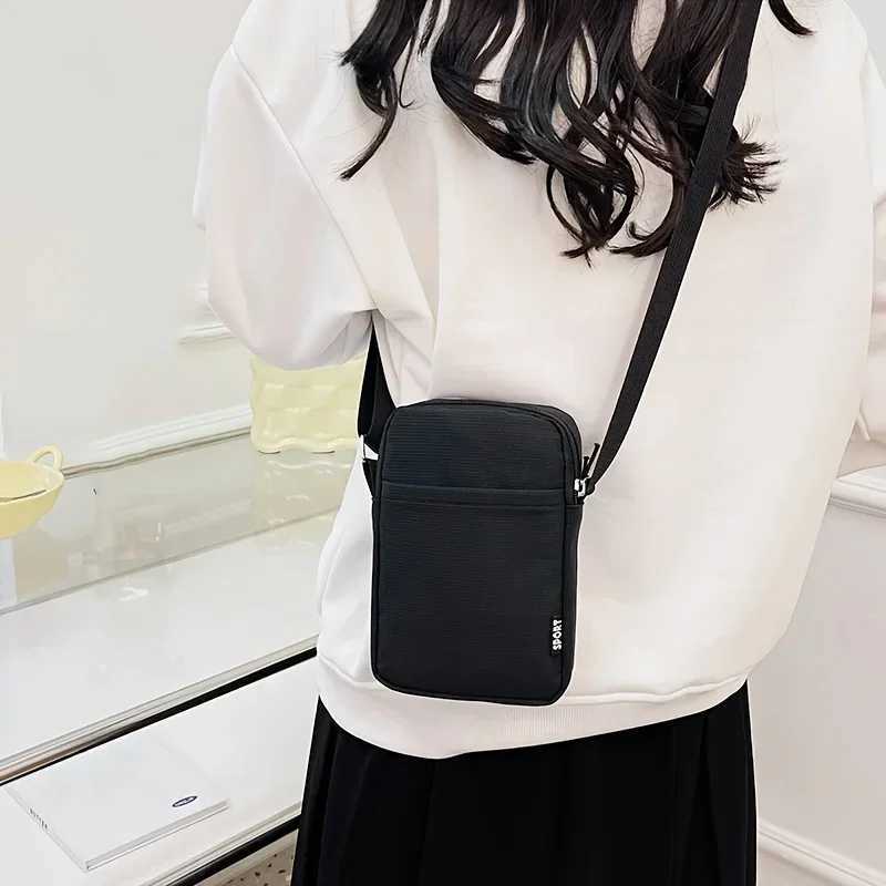New Fashion Simple Casual Shoulder Messenger Bag Womens Portable Mobile Phone Bag Vertical Coin Key Bank Card Shoulder BagT251007