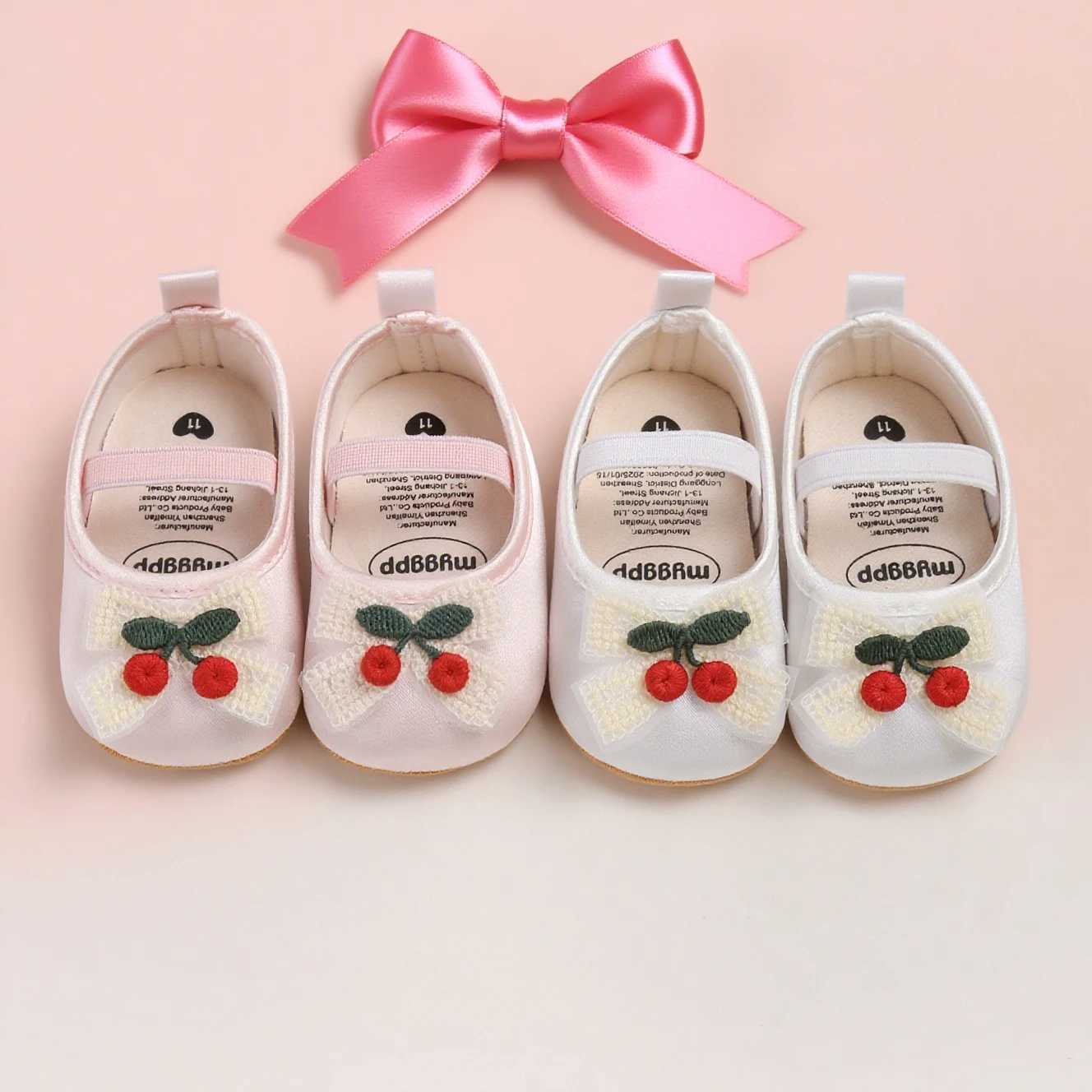New Infant Baby Girls Mary Jane Flats Non Slip for Toddler First Walkers Soft Sole Crib Shoes Sneaker Wedding Party Christmas Pr C251008