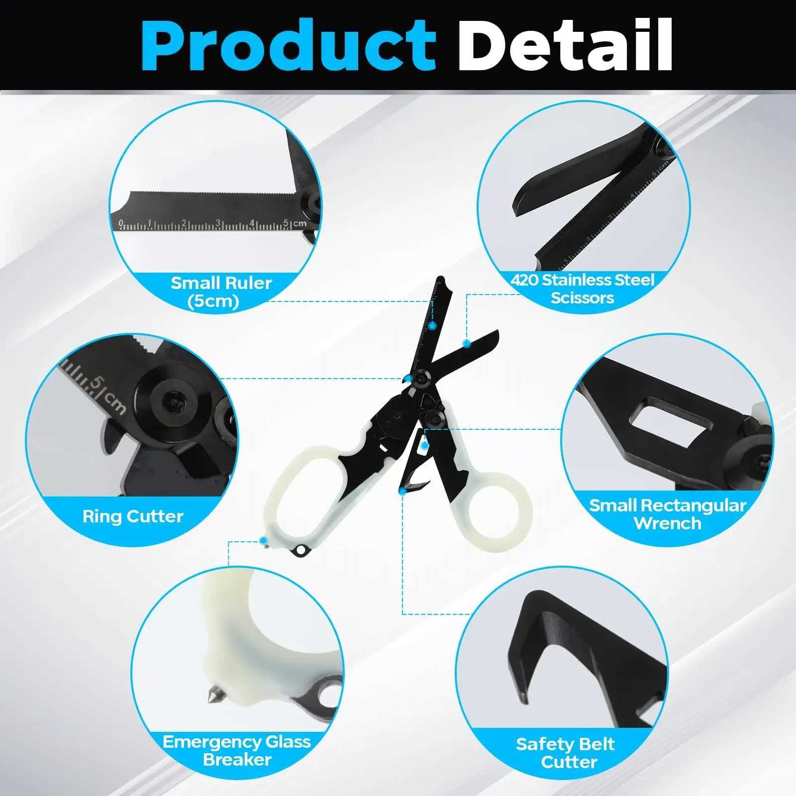 Multifunctional Tactical Plier Stainless Steel Scissors with Carbide Glass Breaker and Belt Cutter Folding Outdoor Survival Tool J251121