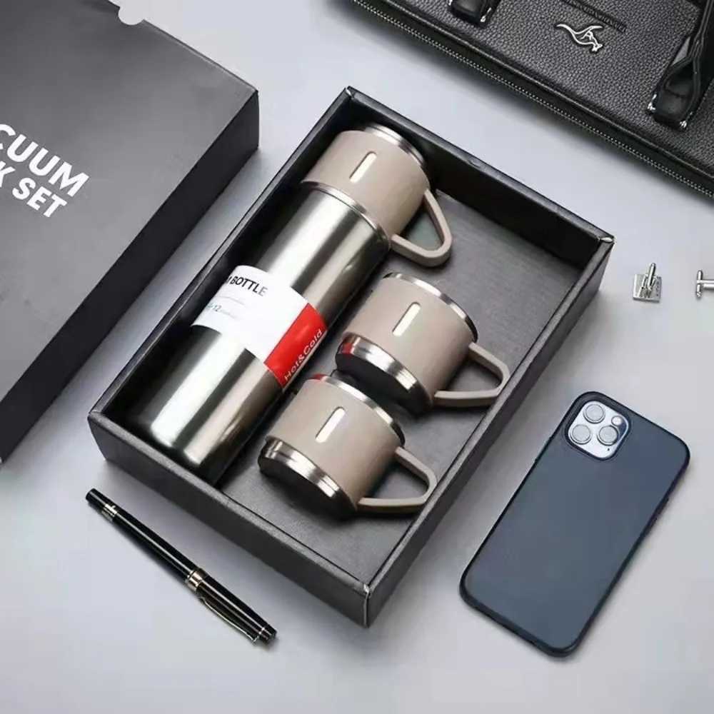 304 Stainless Steel Insulated Business Thermos Cup Three Lids Gift Set Outdoor Water Cup for Activities C251008