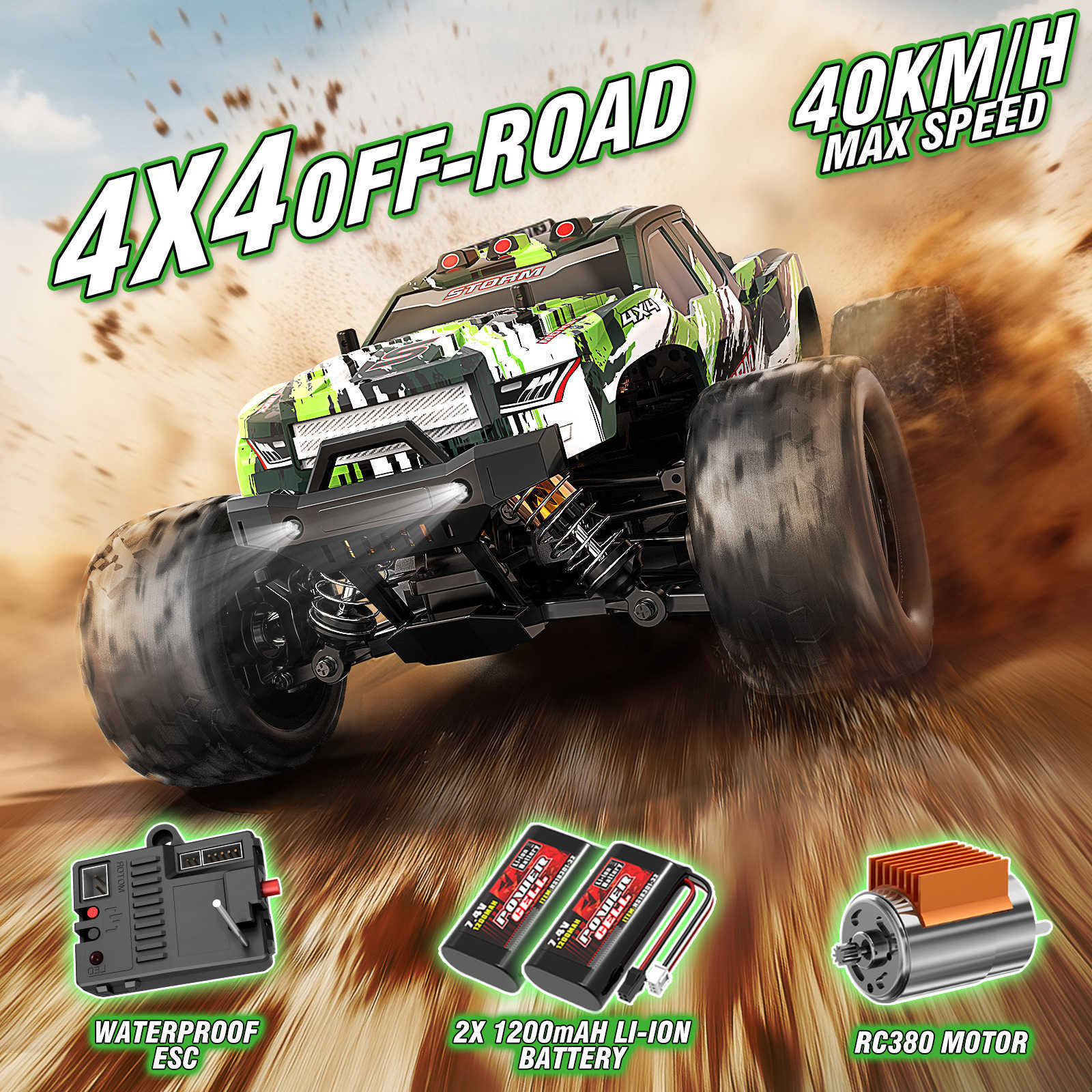 1/18 Brushless high-speed four-wheel drive 2.4G full-scale professional RC remote-controlled off-road big vehicle 1/14 Brushed X250203