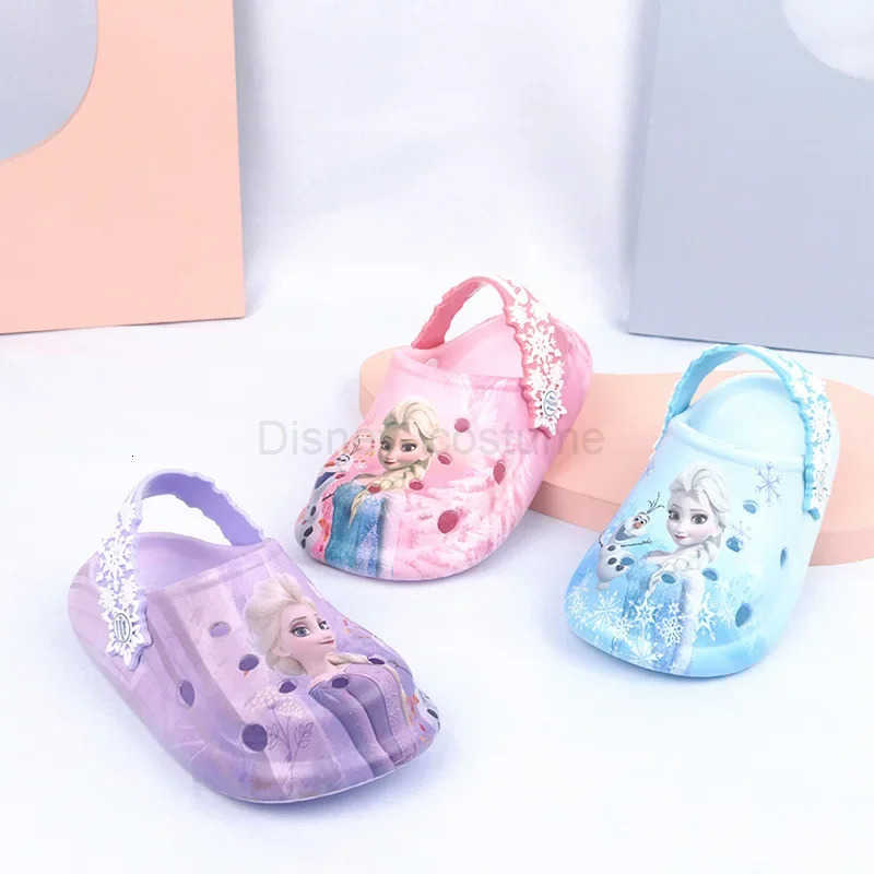Disney Princess frozen EVA summer bath nonslip childrens slippers Girls indoor cartoon cute Baotou flipflops slippers H251008