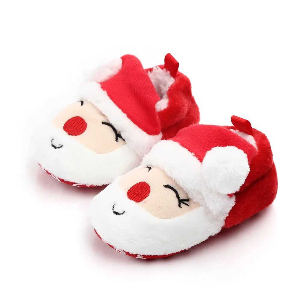 Baby Shoes for Winter Christmas Infant Shoes Cute Santa for Boys and Girls 11CM12CM13CM 012 Months Warm Lining Inside Soft C251008