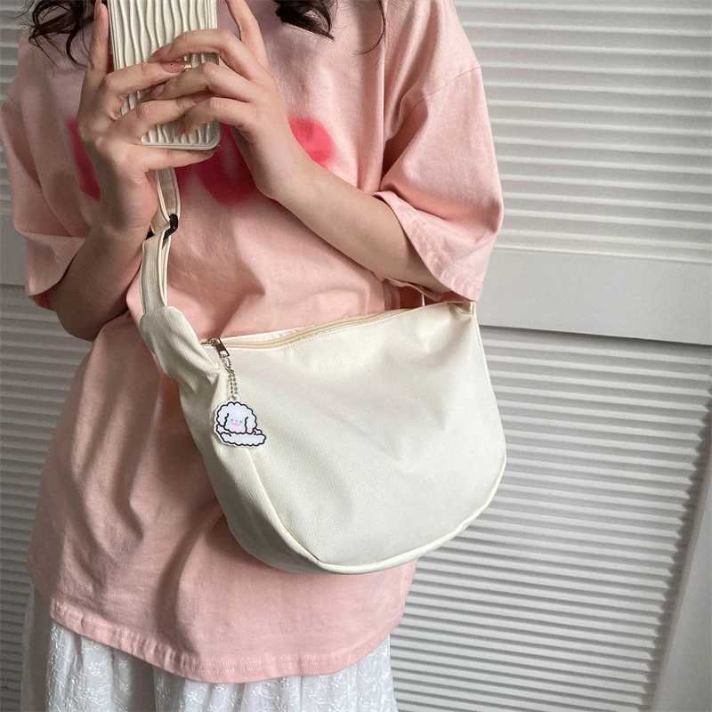Japanese Harajuku Cute Canvas Casual teenage school bag Aesthetic Sweet messenger bag Large Capacity new y2k Women Shoulder BagT251007