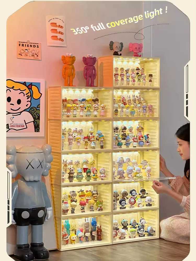 Acrylic Transparent Display Cabinet with Light Sensor for Collectible Toys and Blind Boxes C251008