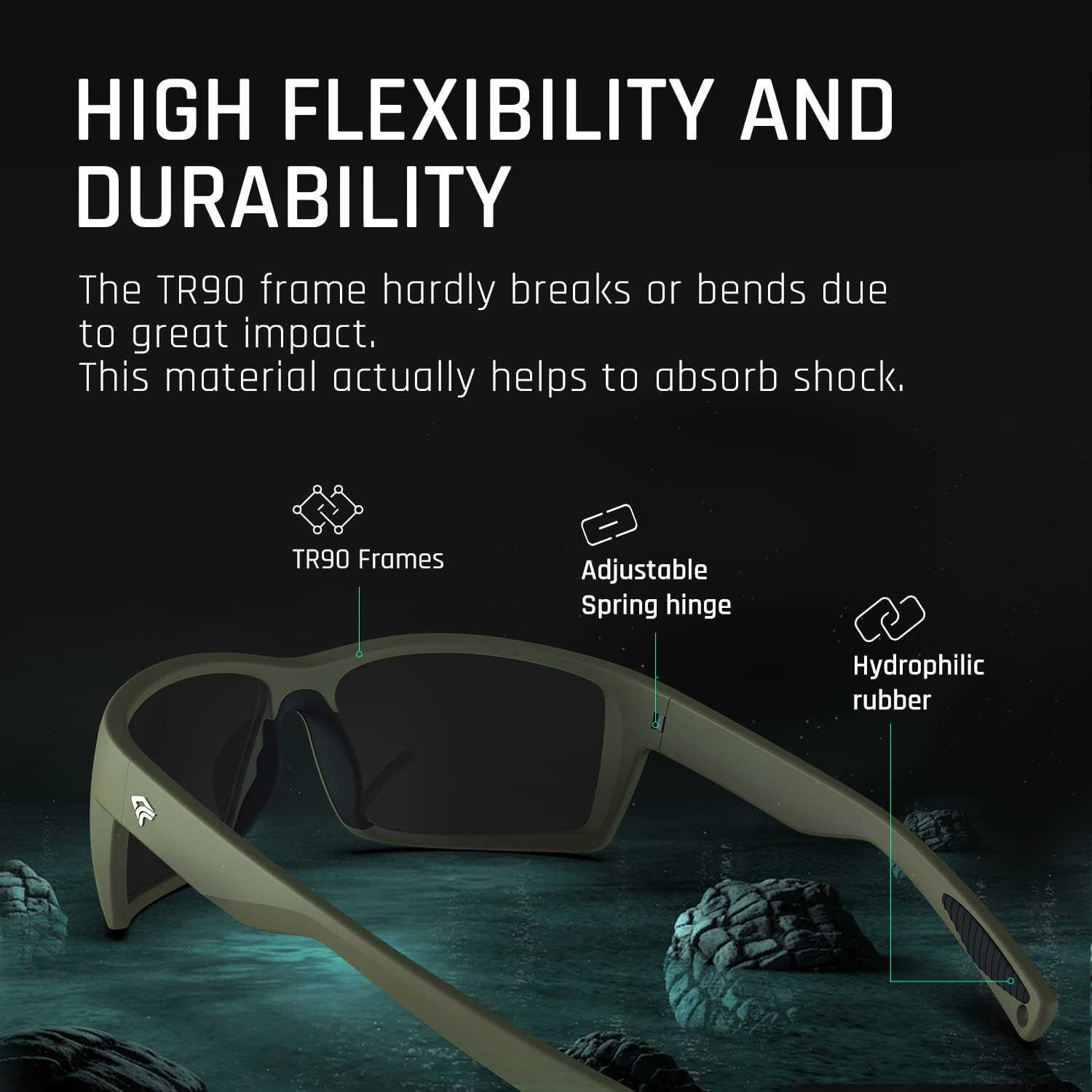 Sports Polarized Sunglasses for Men Women Flexible Frame Cycling Running Driving Fishing Mountaineering TR24 W251008