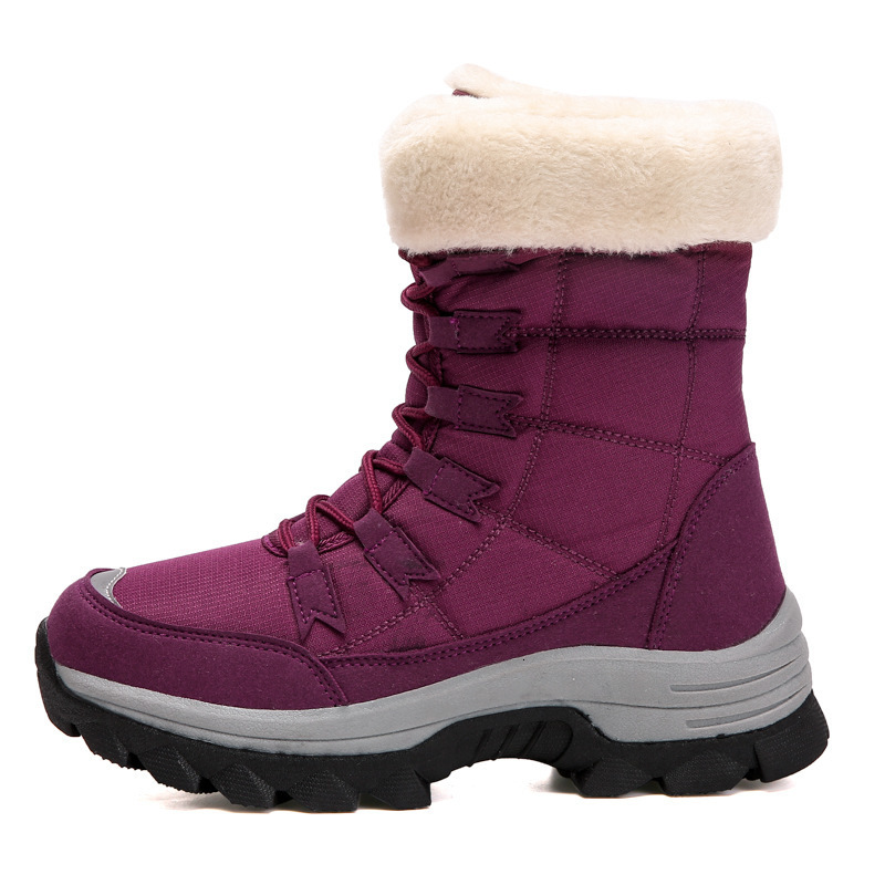 Winter Snow Boots Women Waterproof Suede Warm Plush NonSlip Rubber Skiing Hiking Shoes Stylish Winter Essential Causal Shoes 250916