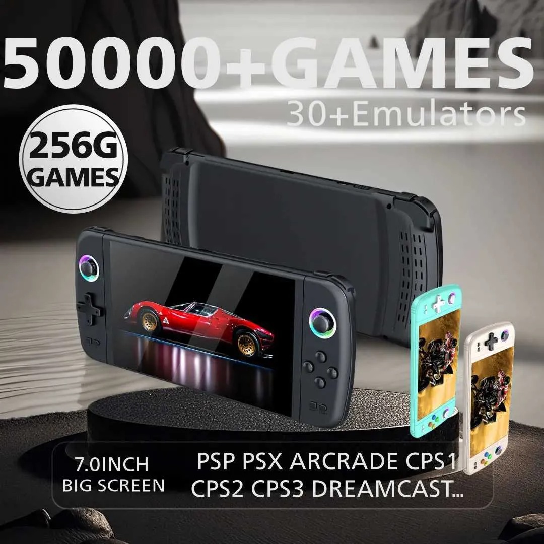 M27 7inch Screen Handheld Video Game Console 64G 20000+ Game Portable Game Player WiFi Bluetooth HD TV Output Retro Gaming Game Console Machine