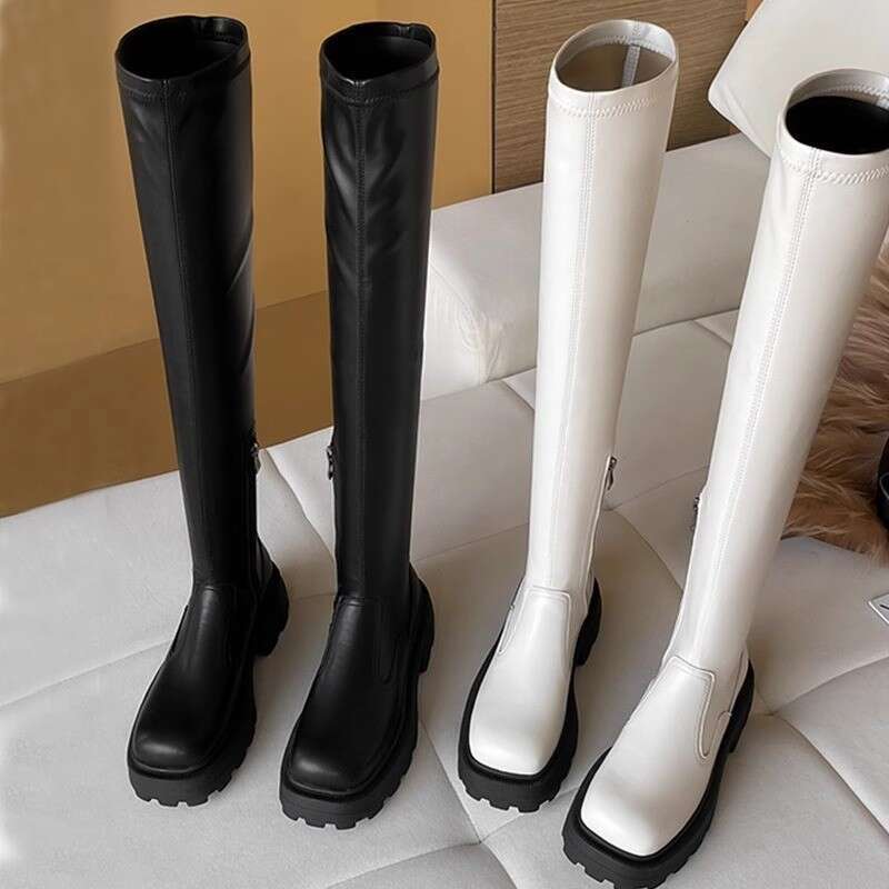 2025 New Niche Elastic Over-the-Knee Women, Large Tube, Slimming Riding Boots, Thick Sole, Non-Slip Long Boots for Women c0