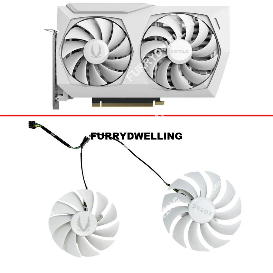 Cooling Fan For ZOTAC GAMING RTX 3060 Ti AMP 3070 White GPU FAN 89Mm 100Mm Dwe74 4Pin Gaa8s2u Ga922s2u