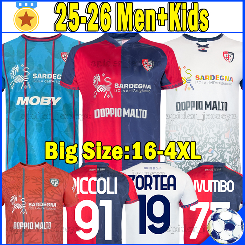 XXXL 4XL 25 26 Cagliari Calcio soccer jerseys FELICI PAVOLETTI BELOTTI BORRELLI 2025 2026 GAETANO CAVUOTI LUPERTO football shirts Y.MINA ADOPO Men Uniforms kids kits