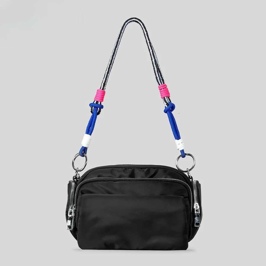 Waterproof Nylon Handbag Threecolor Rainbow Single Shoulder Crossbody Small Square BagT251007