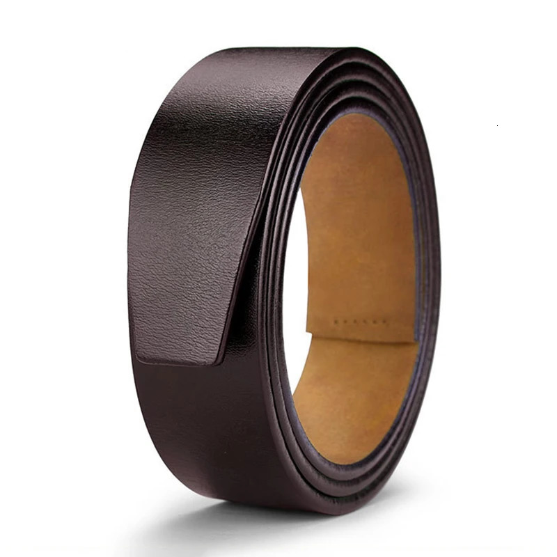 No Buckle 35cm Width Genuine Leather Belt Straps Without Automatic Buckle Waist Belts Black Brown Plus Size 130 140 150cm 250923 - view 6