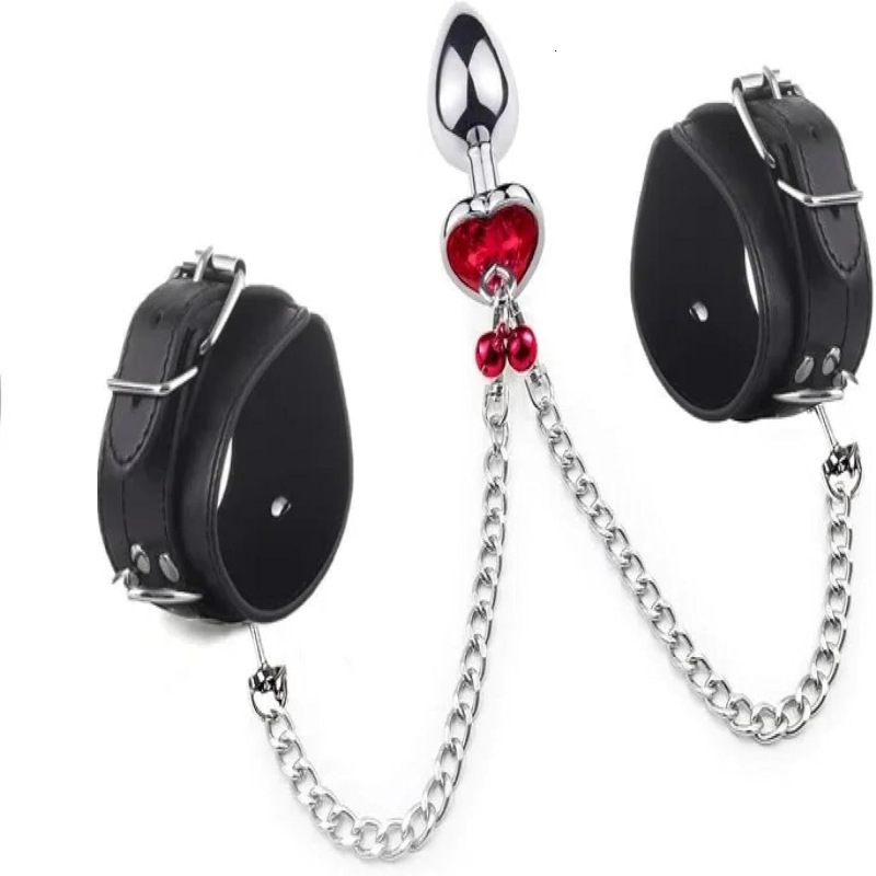 Anal Plug Handcuffs Plush Handcuffs Couple Toys Erotic Bondage Restraints