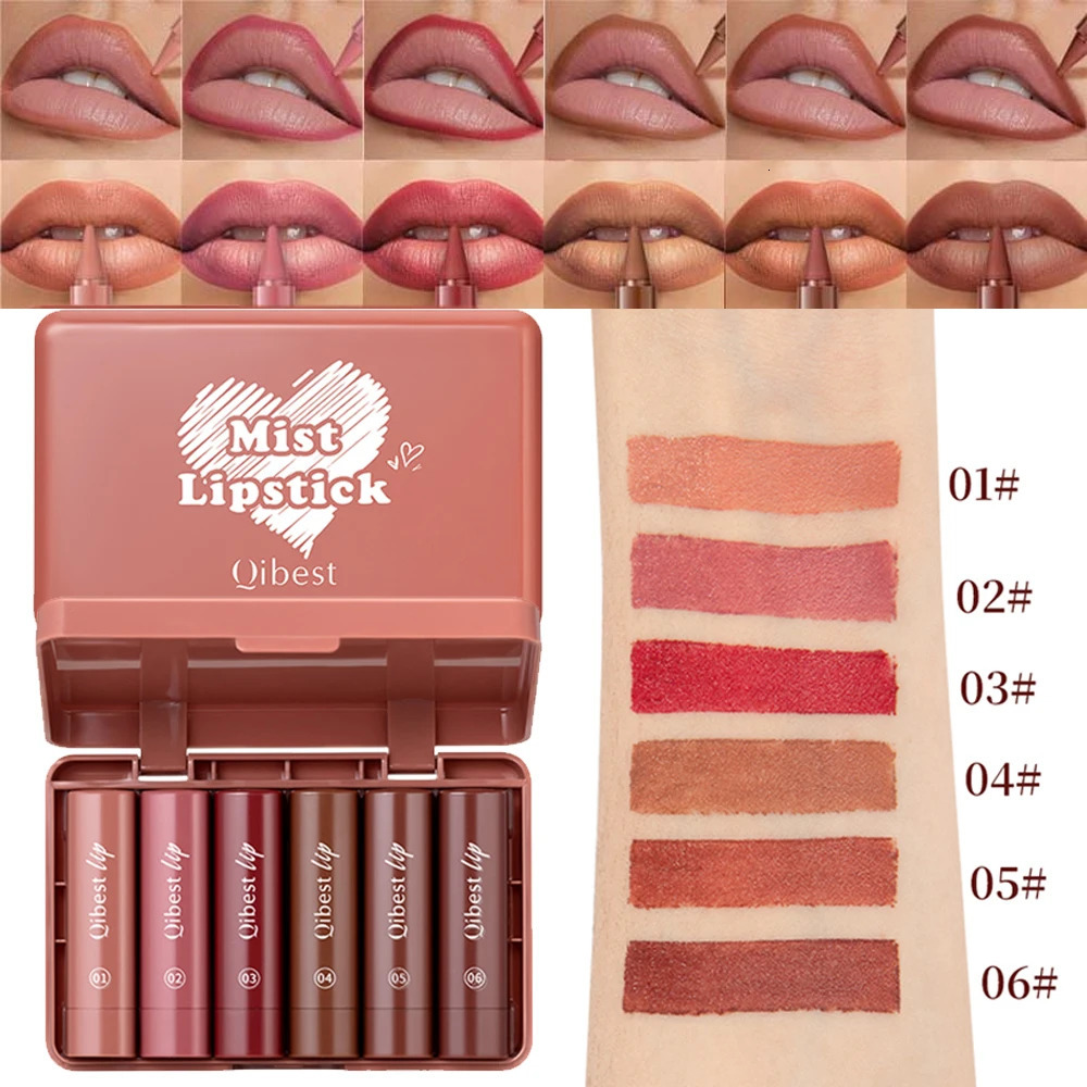 Lipstick Contouring Pencil Lip Liner 6 Color Velvet Matte Waterproof Long Lasting Smudge Proof Lip Stick Lips Makeup Cosmetic 250930