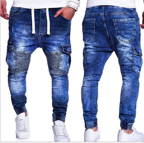 Men's Jeans Mens Ripped Skinny Biker Destroyed Frayed Slim Fit Denim Pants Trousers 230731