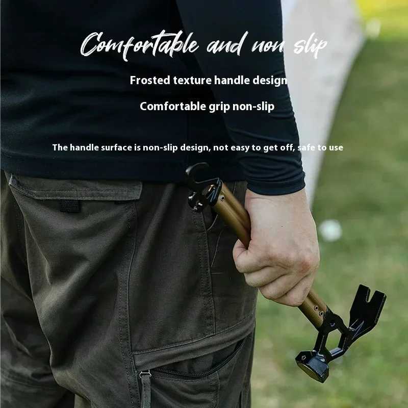 Mountainhiker Multifunctional Aluminum Alloy Tent Nail Hammer Portable Outdoor Camping Mountaineering Horn Hammer J251121