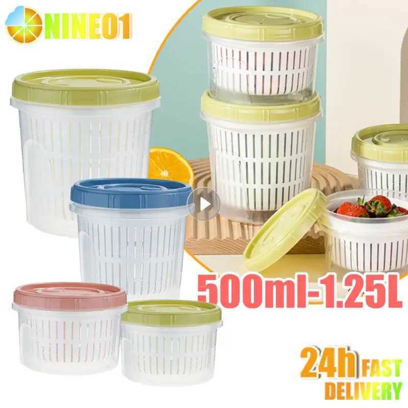 Refrigerator Storage Box Kitchen Food Vegetable Fruit Storage Box Drain Basket Storage Containers Fridge Organizer Storage Box C251008