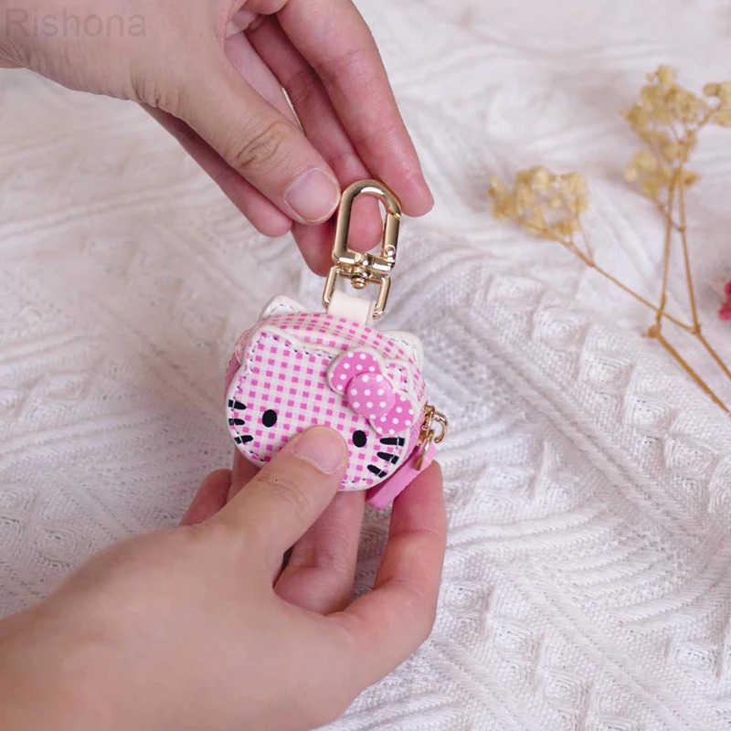 Sanrio Sanrios Coin Wallet Case Anime Action Figure Hellokittys Coin Bag Cute Small Zipper Mini Girls Key Bag Decor Bag Charm Supplies H251201