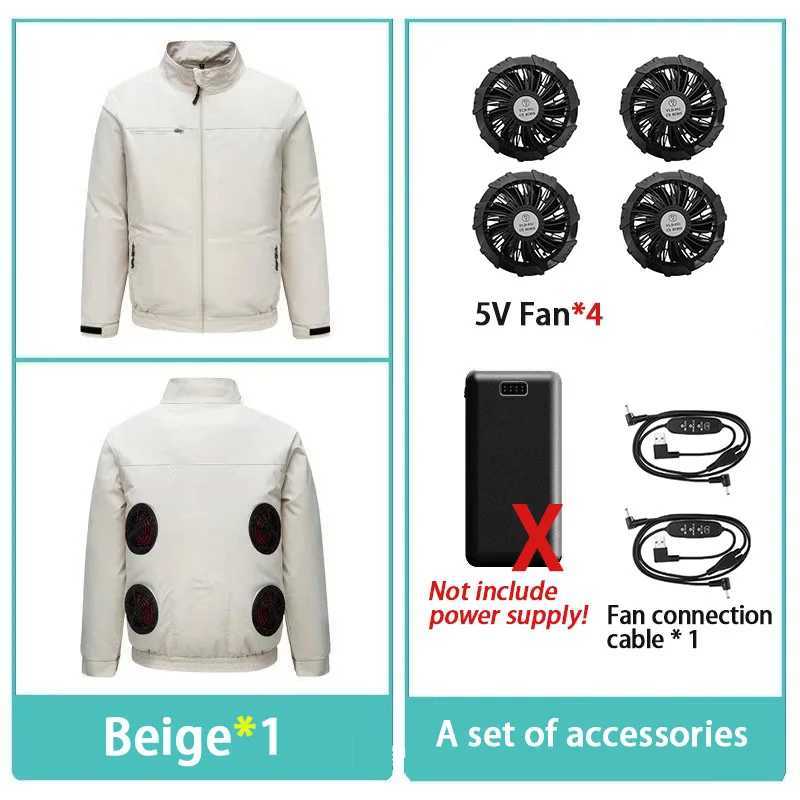 Summer Cooling Jacket Four Hole Fan Clothing Men USB Refrigeration Air Conditioning Clothes Outdoor Labor Protection Workwear J251008