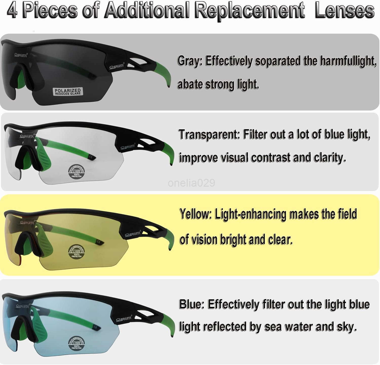 Polarized Sports Sunglasses Cycling Glasses With 5 Interchangeable Lenses Driving Shades For Men Women W251008