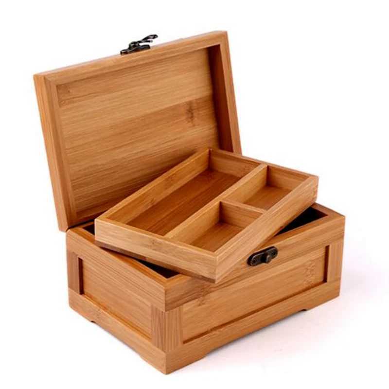 Bamboo Craft Princess Korean Bamboo Jewelry Box Wooden Jewelry Storage Box Small Collection Box Gift Box WF C251008