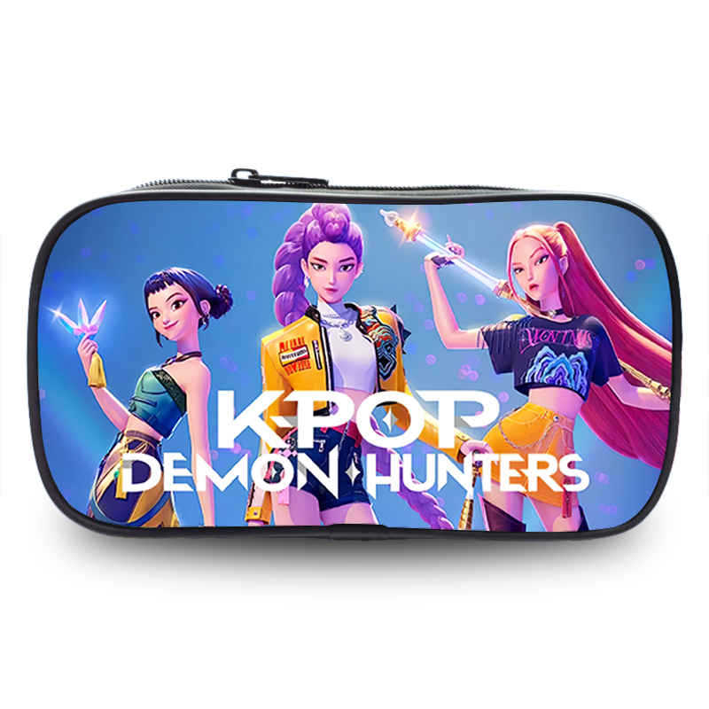 KPop Demon Hunters Pencil Case Pen Bag Cartoon Cute Stationery Bag Cosmetic Bags Storage Bag kids gifts