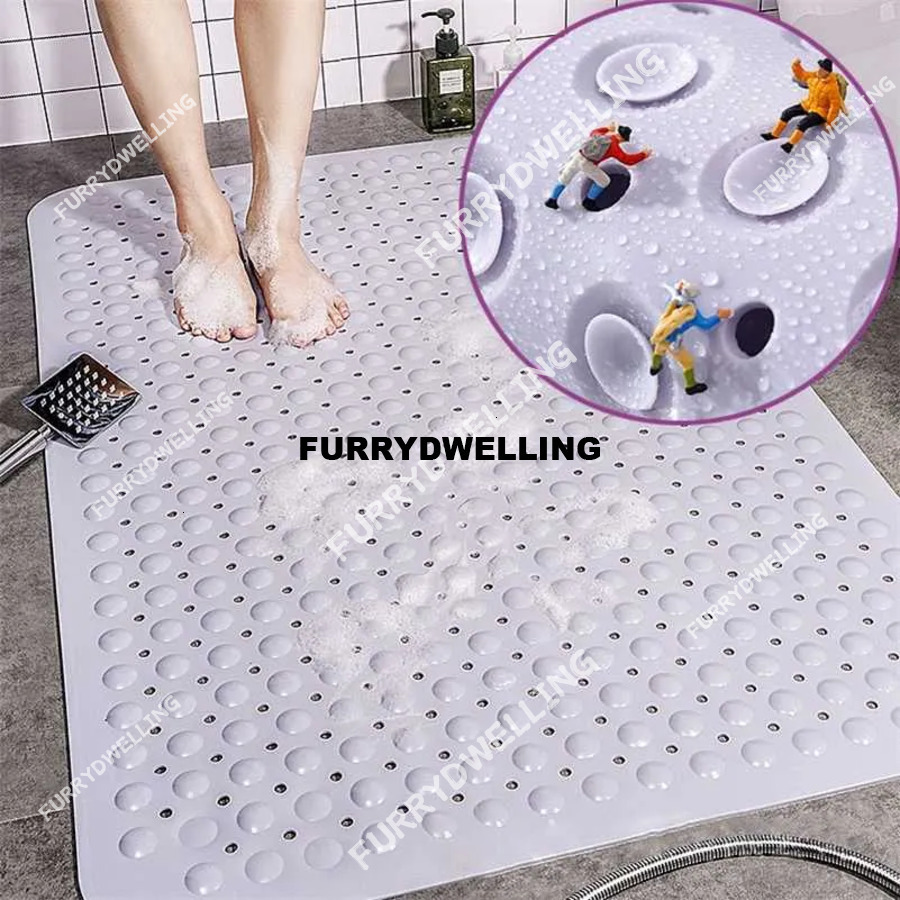 Bathroom Bathtub Large Strong Suction Anti Slip Bath Shower Mat PVC Foot Pad Dwe74 Odorless Non-Toxic 211109