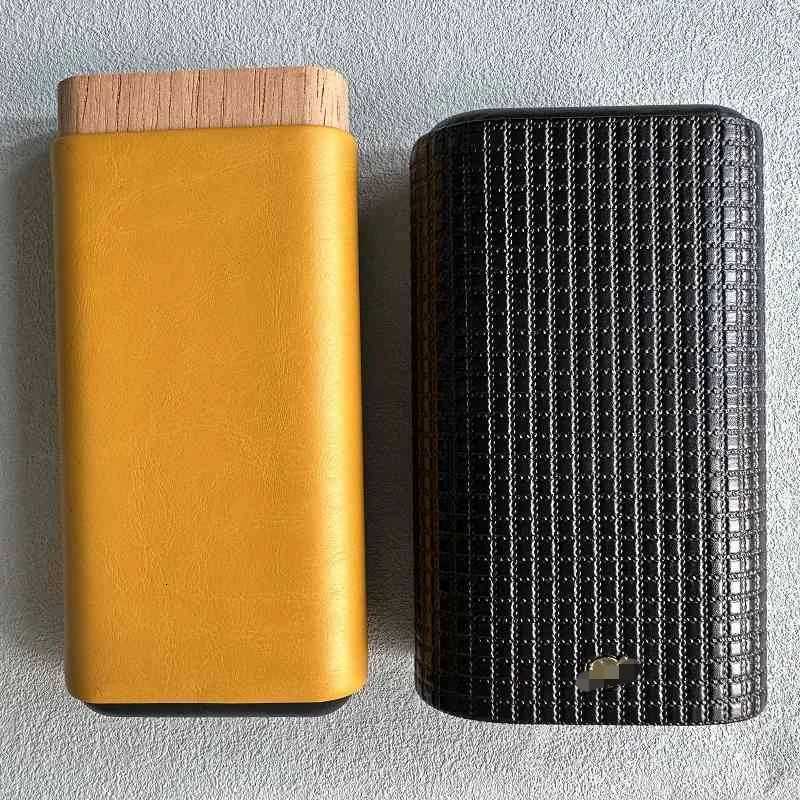 Cigar Case 3 cigars tubes Leather Travel Portable Humidor with Cedar Wood Lined with Stainless Steel Cigars Cutter917 Y251008
