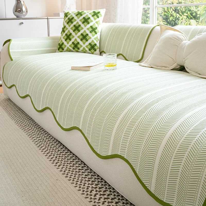 Blanket Irregular Summer Sofa Cover Cool Feeling Couch Covers AntiSlip Sofas Towel Light Luxury Corner Couch Mat Living Room Home Y251008
