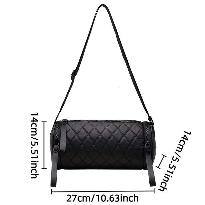 Womens Fashion Minimalist LargeCapacity DiamondQuilted Cylinder Bag LuxuriousLooking Personalised Shoulder Crossbody BagT251007