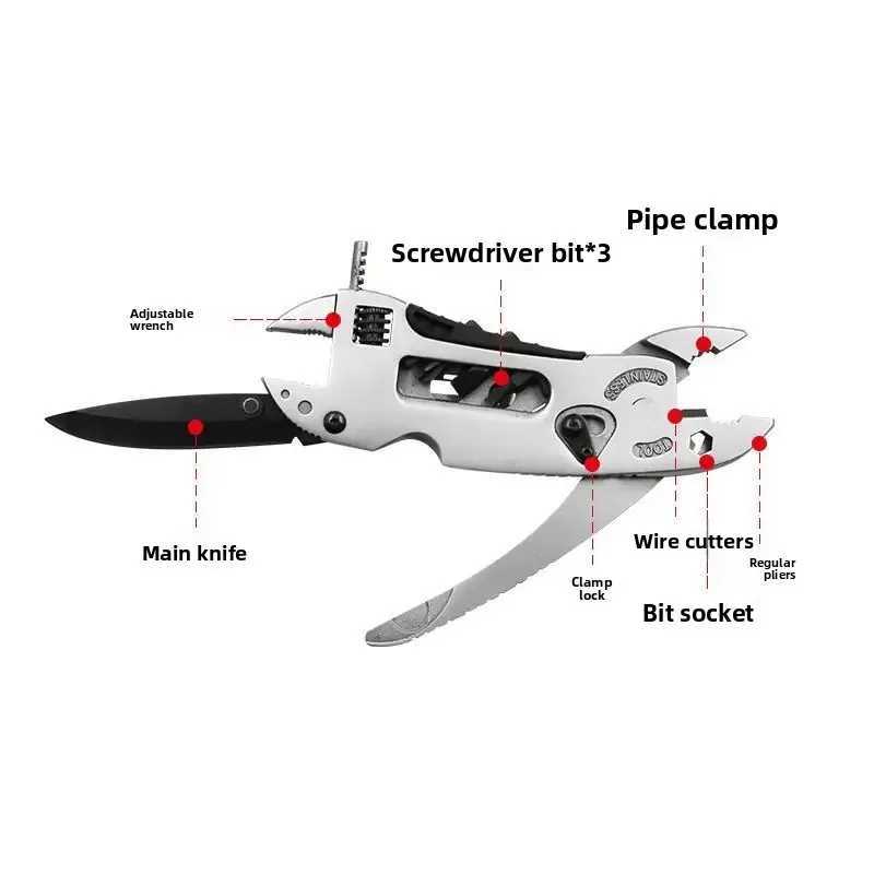 Multifunctional Portable Folding Pliers Set Knife Combination Tool Portable Edc Equipped with Outdoor Survival Wrench J251121