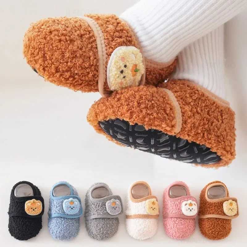 05Y Baby Non Slip Floor Soft Sole Anti Skid Walking Fleece Lined Toddler Winter Indoor Shoes Infants Kids C251008