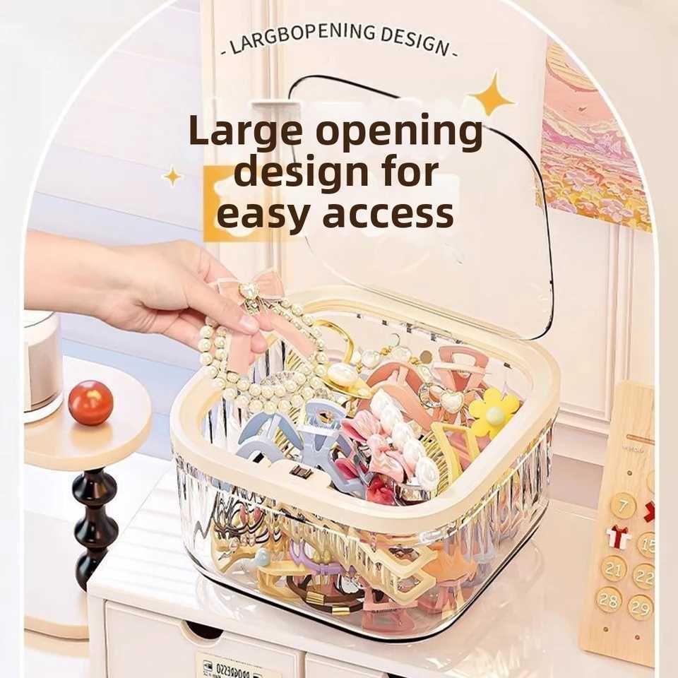 MultiSize Transparent Hair Accessory Storage Box FoodGrade Material Dustproof Lid for MultiScene Use C251008