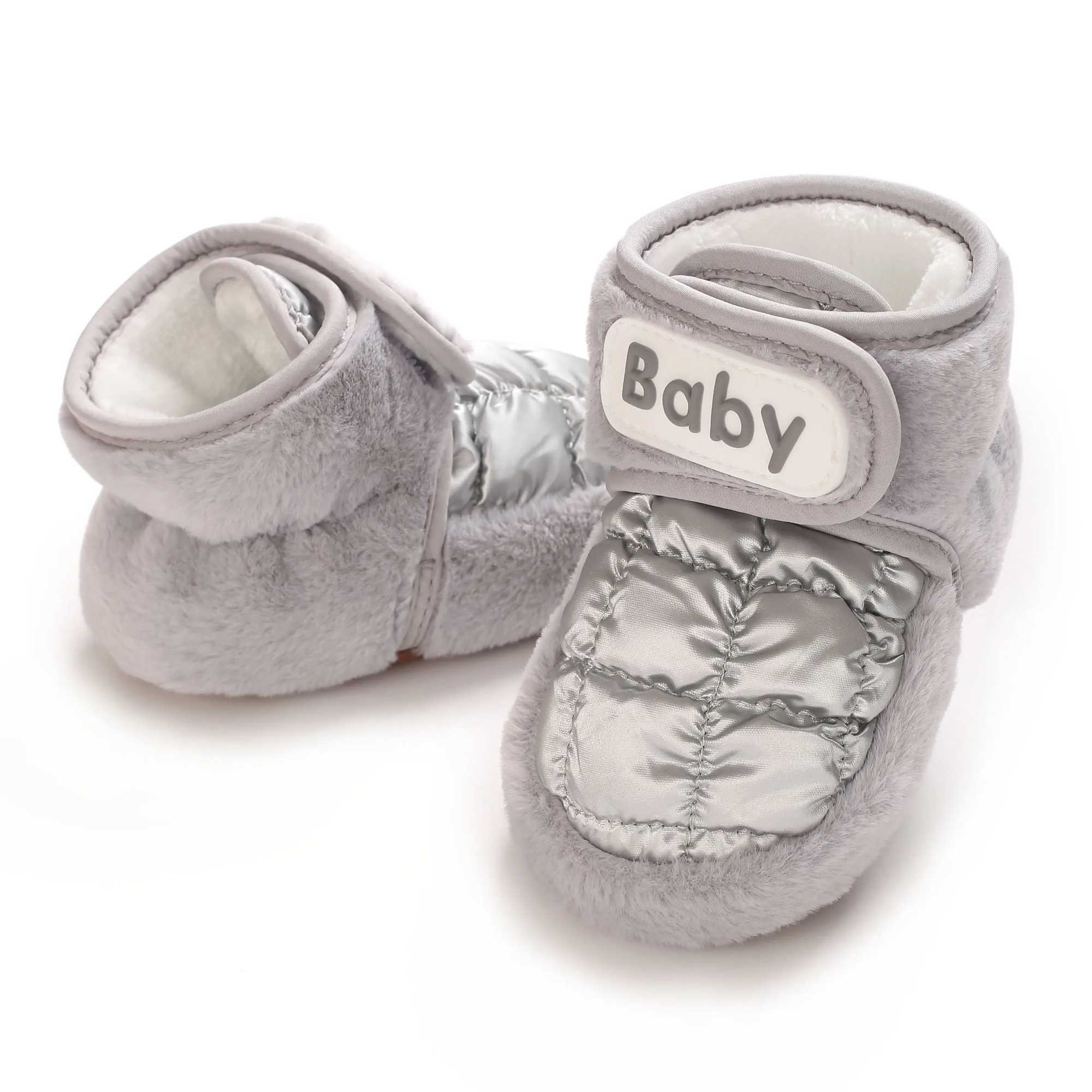 Autumn and Winter Plush Thick Baby Shoes Baby Warm Shoes and For 612 Months Soft Soled Walking Shoes Anti Slip Shoes C251008