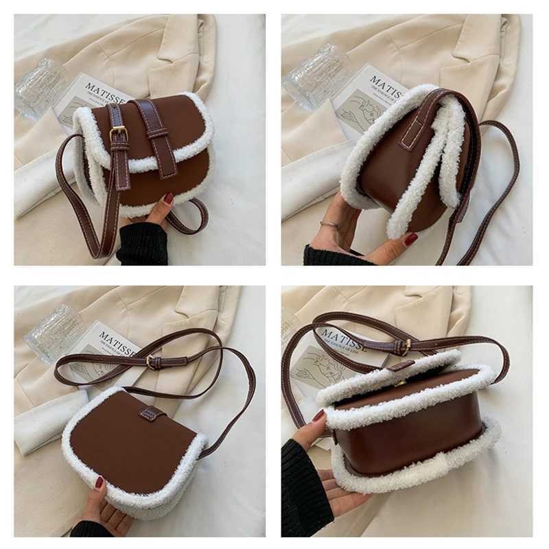 Fashion Designer Crossbody Shoulder Bag Plush Women Handbags Casual Small Ladies Messenger BagsT251007