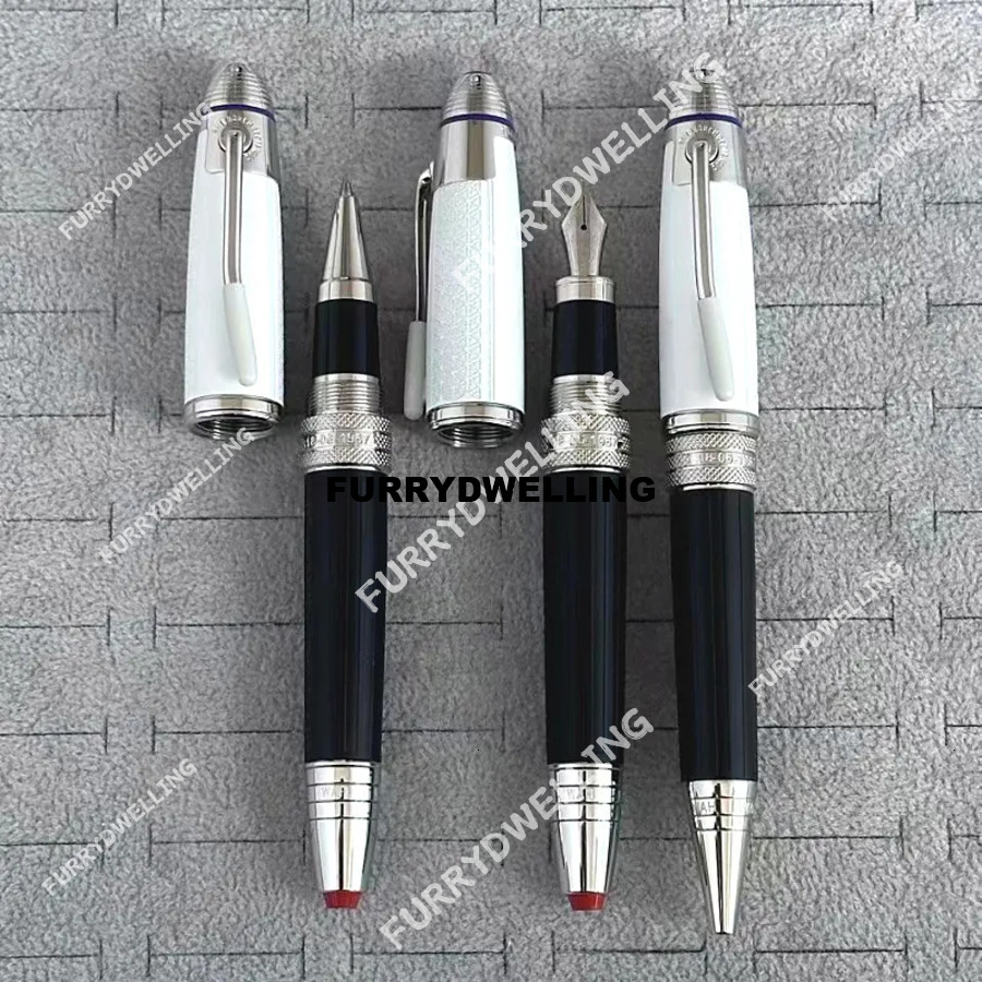 Wholesale Homage Jimi Hendrix Limited Edition Dwe74 Rollerball Ballpoint Pen Black Stripes Resin And Special Clip Design Office Writing Fountain Pens AAA Quality