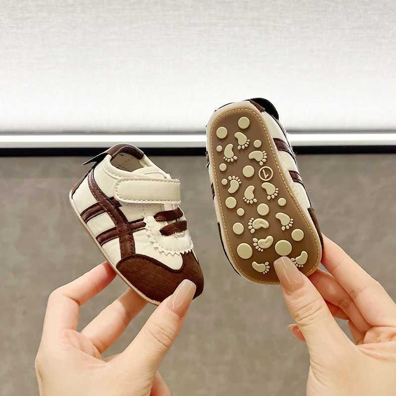 Newborns Baby Sports Shoes Striped Baby Casual Shoes Anti Slip Shoes for Centenarians Boys and Girls Aged 018 Months C251008