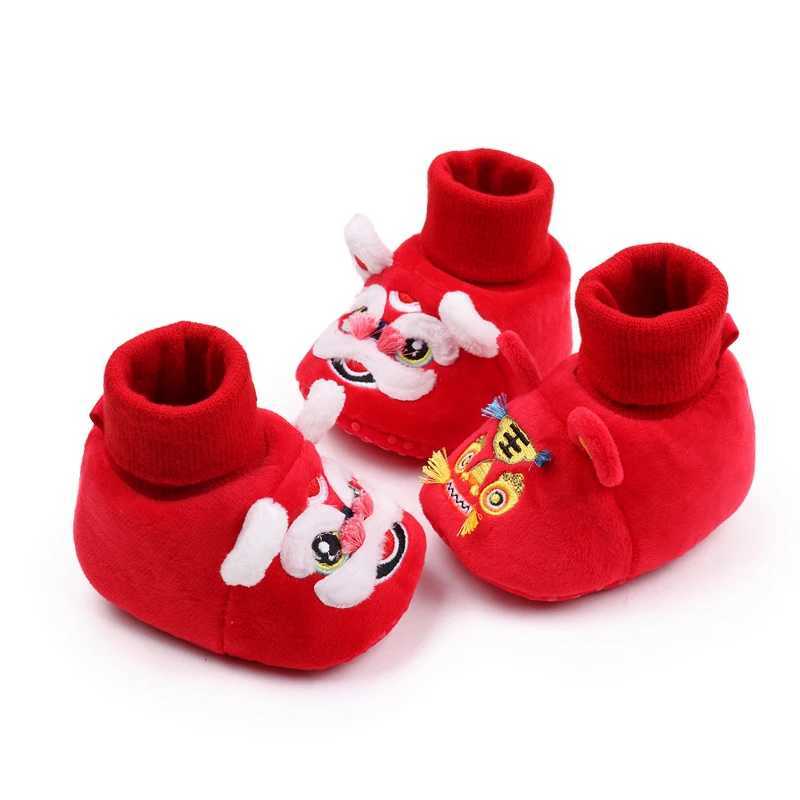 New Year Tiger Head Baby Girls Boys Shoes Tradition CHInese Clothing Soft Sole Comfortable Neonatal Prewalker Indoor Shoes C251008