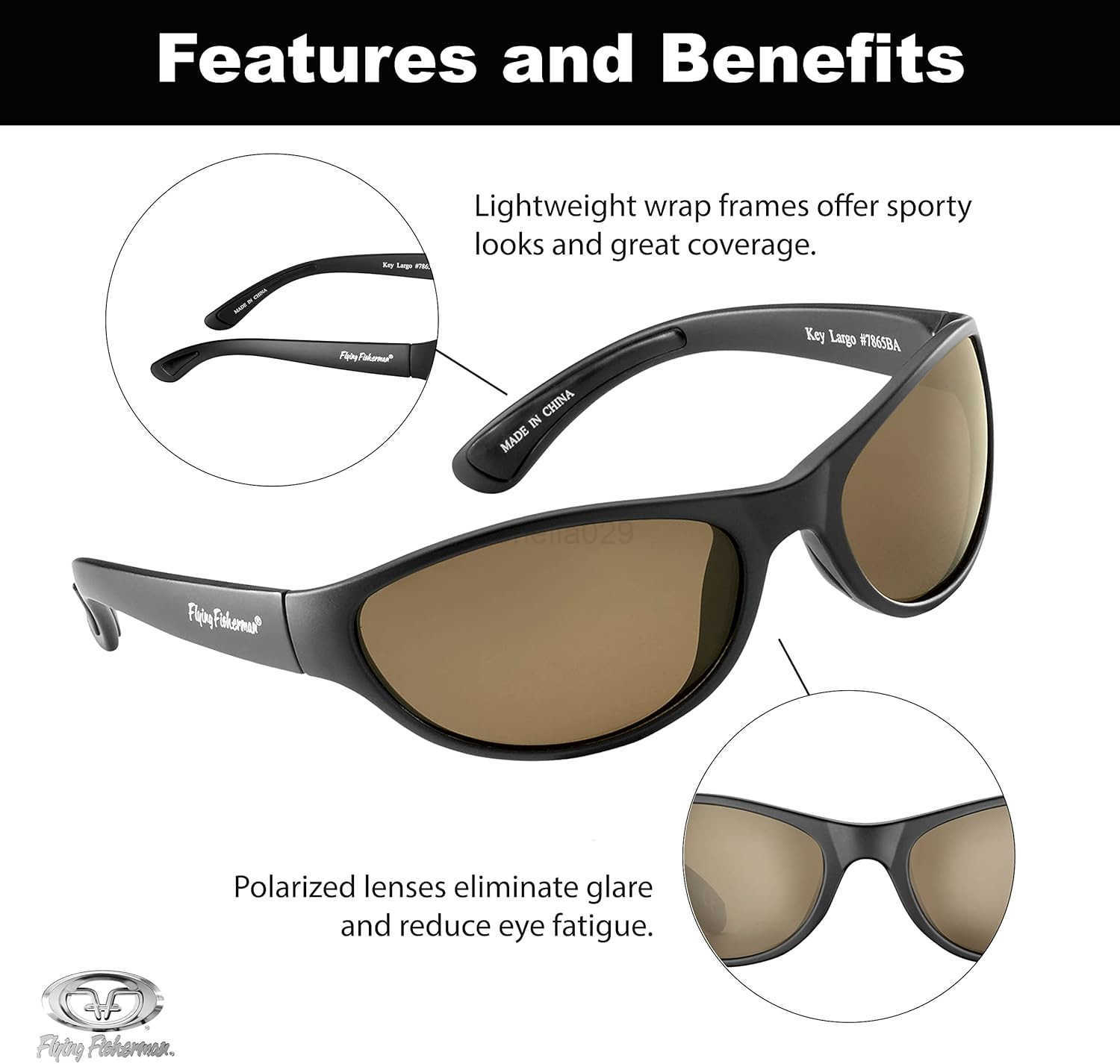 Flying Fisherman Key Largo Polarized Sunglasses with AcuTint UV Blocker for Fishing and Outdoor Sports W251008