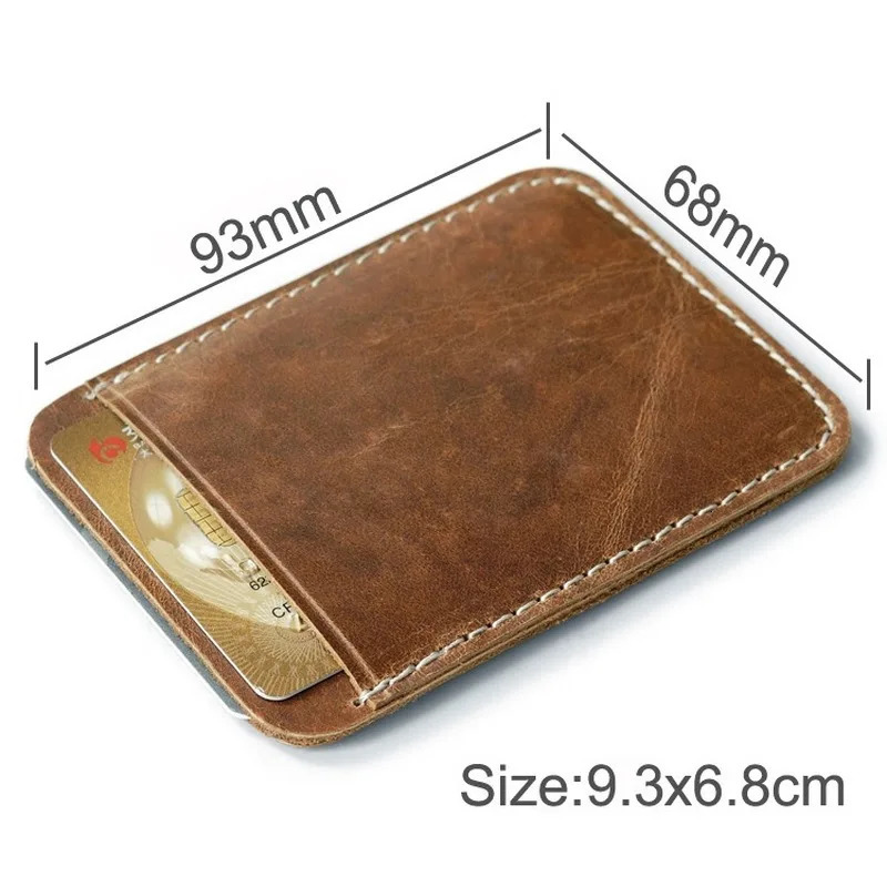 Thin Genuine Leather Money Clip Mini Wallet Men Credit Card Slot Slim Bills Metal Cash Clamp for Man Small Billfold Holder 250923CJ
