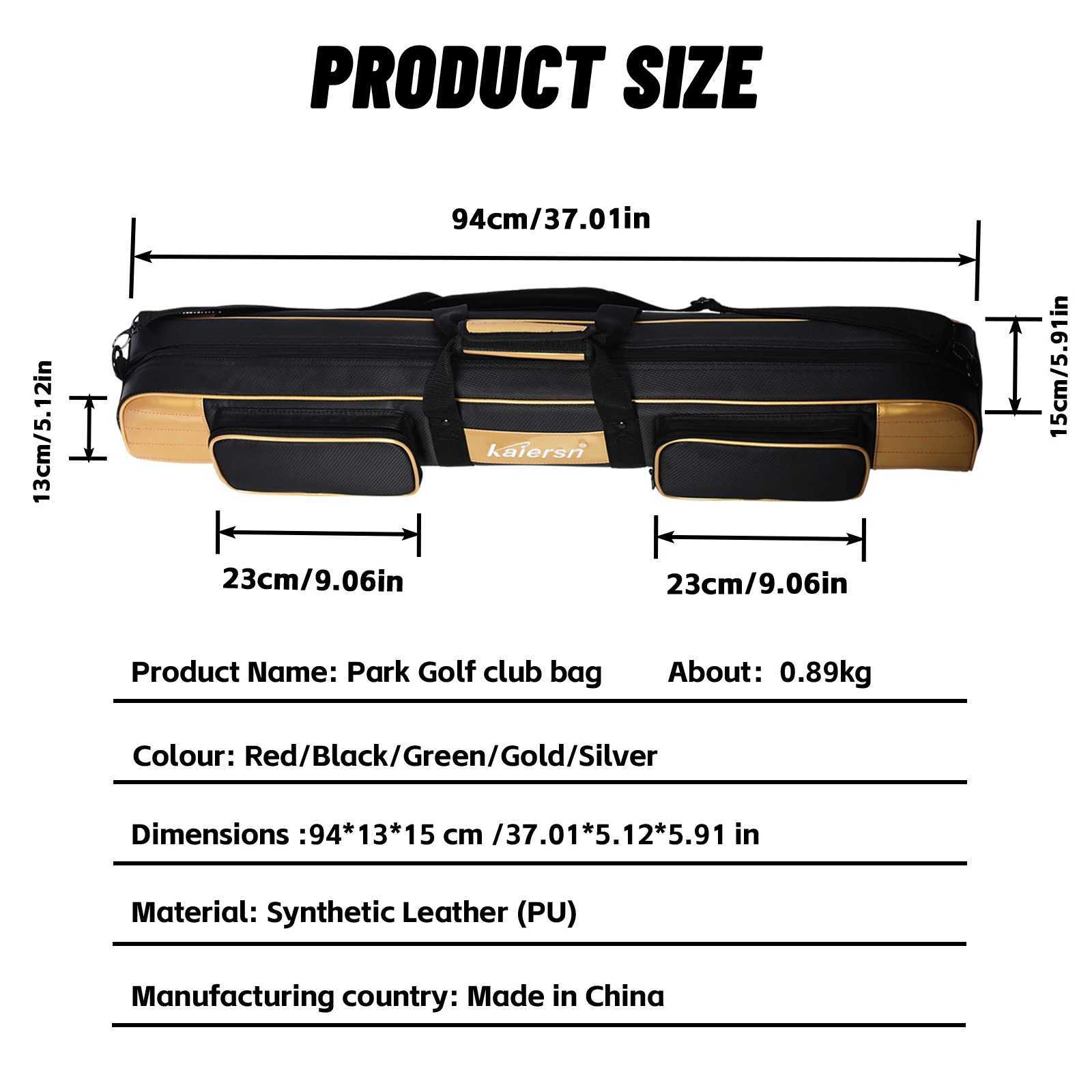 Premium PU Single Shoulder Park Golf Club Bag Lightweight Carry Pouch for 2 Park Golf Clubs Balls Gloves Phone Accessories J251008