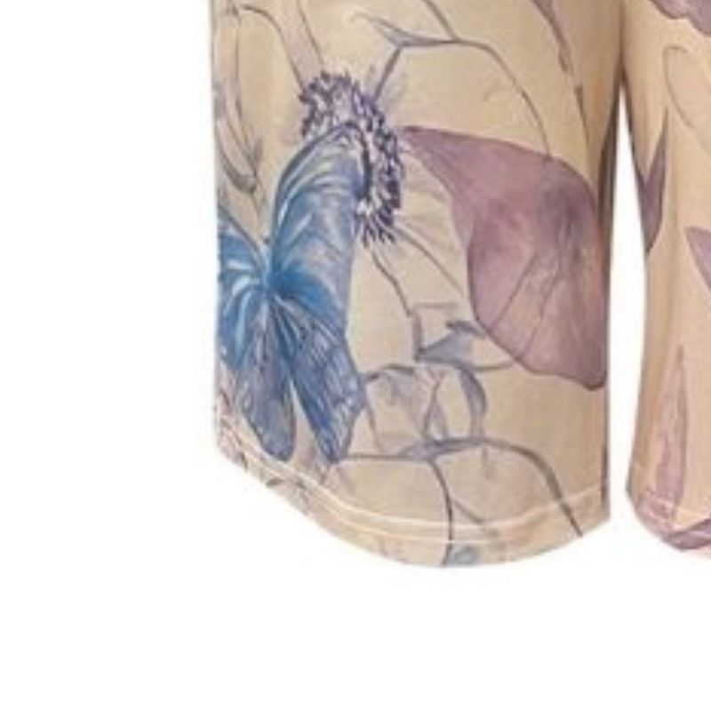 Women's Milk Silk Jumpsuit Butterfly Print Square Neck Sleeveless Wide Leg Beach Vacation Romper Light Beige-CF52471