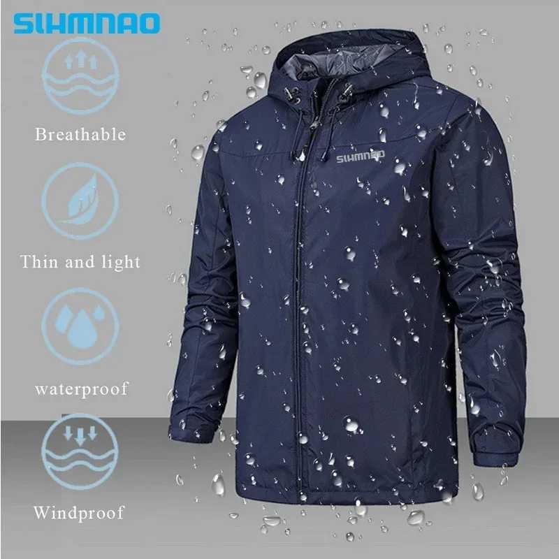 2025 Mens waterproof fishing raincoats bicycle raincoats windproof jackets mountaineering suits highquality overcoats J251008